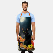 Black Halloween Cat Schort (Gedragen)