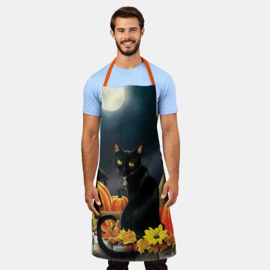 Black Halloween Cat Schort (Gedragen)