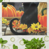 Black Halloween Cat Theedoek (Gevouwen)