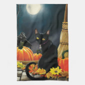 Black Halloween Cat Theedoek (Verticaal)