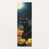 Black Halloween Cat Yogamat (Voorkant)