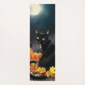 Black Halloween Cat Yogamat (Achterkant)