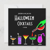 Black Halloween cocktails drink party call Kaart (Voorkant)