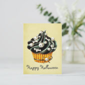 Black Halloween Cupcake Briefkaart (Staand voorkant)