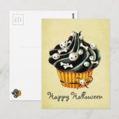 Black Halloween Cupcake Briefkaart (Voorkant / Achterkant)