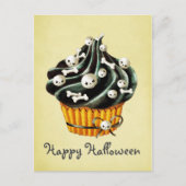 Black Halloween Cupcake Briefkaart (Voorkant)