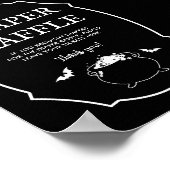 Black Halloween Goth Baby Shower Diaper Raffle Poster (Hoek)