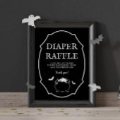 Black Halloween Goth Baby Shower Diaper Raffle Poster