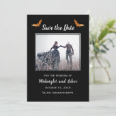 Black Halloween Gothic Wedding Save the Date (Staand voorkant)