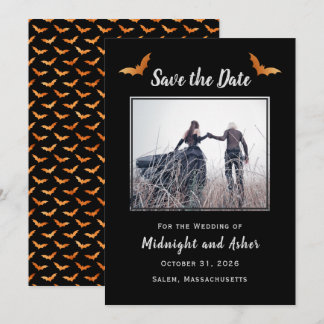 Black Halloween Gothic Wedding Save the Date