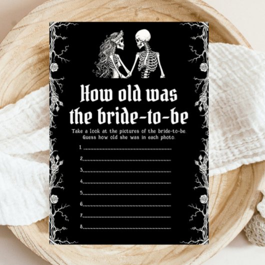 Black Halloween Hoe oud was het bruid-to-be spel Kaart