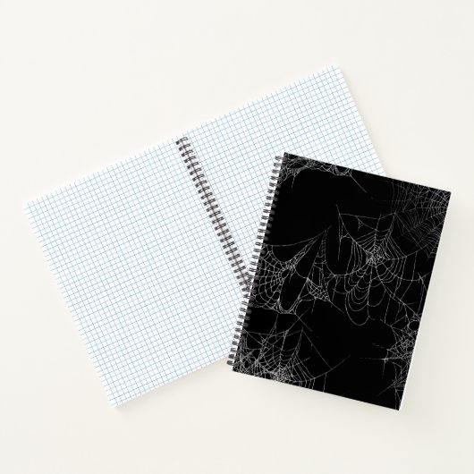 Black Halloween Notebook with Spiderweb Art Notitieboek (Binnen)