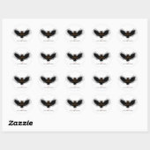Black Halloween Owl Illustratie Ronde Sticker (Vel)