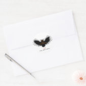Black Halloween Owl Illustratie Ronde Sticker (Envelop)