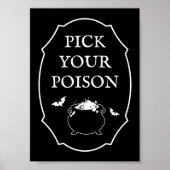 Black Halloween Party Pick You Poison Poster (Voorkant)