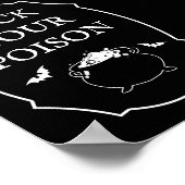Black Halloween Party Pick You Poison Poster (Hoek)