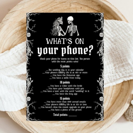 Black Halloween Skeleton Wat is er op uw telefoon Kaart