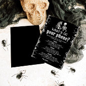 Black Halloween Skeleton Wat is er op uw telefoon Kaart