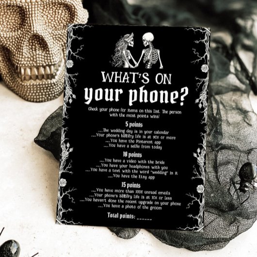 Black Halloween Skeleton Wat is er op uw telefoon Kaart