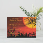 Black Halloween Wedding Rehearsal Uitnodigingen (Staand voorkant)