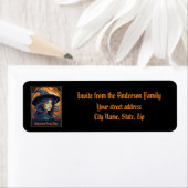 Black Halloween Witch Party Retour Adreslabel Etiket (Insitu)