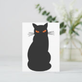 Black Hallowen Cat Briefkaart (Staand voorkant)
