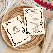 Black Hand Drawn Champagne Whimsical Wedding Kaart