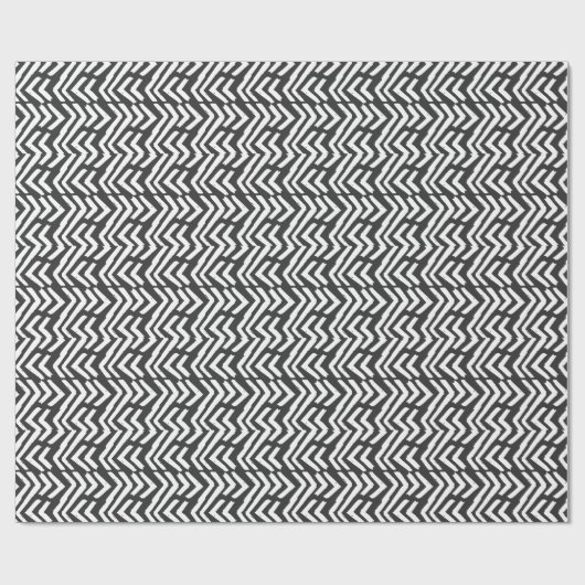 Black Hand Drawn Chevron Pattern Cadeaupapier (Vlak)