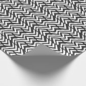 Black Hand Drawn Chevron Pattern Cadeaupapier (Hoek)