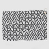 Black Hand Drawn Chevron Pattern Golfhanddoek (Horizontaal)