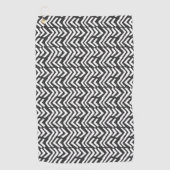 Black Hand Drawn Chevron Pattern Golfhanddoek (Voorkant)
