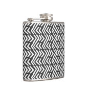 Black Hand Drawn Chevron Pattern Heupfles (Rechts)