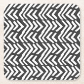 Black Hand Drawn Chevron Pattern Kartonnen Onderzetters (Voorkant)
