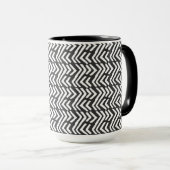 Black Hand Drawn Chevron Pattern Mok (Voorkant rechts)