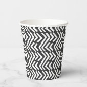 Black Hand Drawn Chevron Pattern Papieren Bekers (Achterkant)