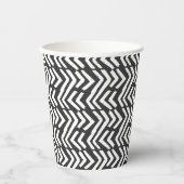 Black Hand Drawn Chevron Pattern Papieren Bekers (Voorkant)