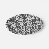 Black Hand Drawn Chevron Pattern Papieren Bordje (Gekanteld)