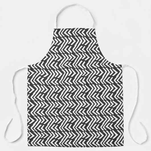 Black Hand Drawn Chevron Pattern Schort (Voorkant)