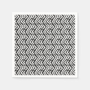 Black Hand Drawn Chevron Pattern Servet