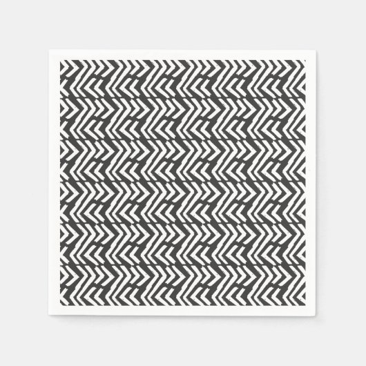 Black Hand Drawn Chevron Pattern Servet (Voorkant)