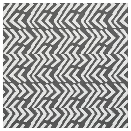 Black Hand Drawn Chevron Pattern Stof (Swatch)