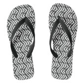 Black Hand Drawn Chevron Pattern Teenslippers (Voetbed)