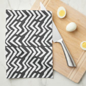 Black Hand Drawn Chevron Pattern Theedoek (Quarter Fold)
