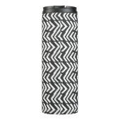 Black Hand Drawn Chevron Pattern Thermosbeker (Achterkant)