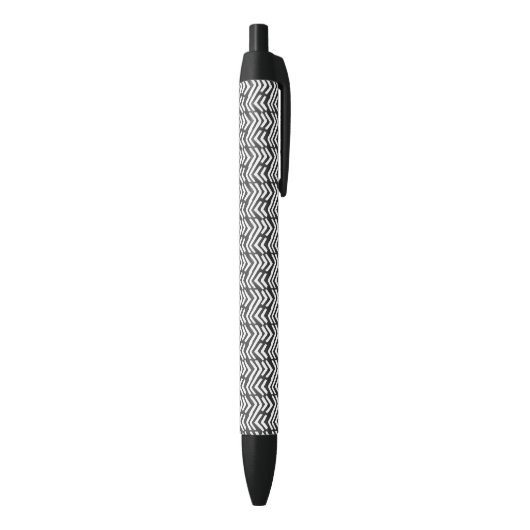 Black Hand Drawn Chevron Pattern Zwarte Inkt Pen (Achterkant (Verticaal))