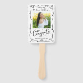 Black Hand Drawn Doodle Graduation 2 Photo White Handwaaier (Voorkant)