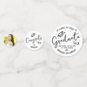 Black Hand Drawn Doodles Graduation 3 Photo White Confetti (Voorkanten)