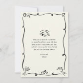 Black Hand Drawn Doodles Photo Graduation Cream Bedankkaart (Achterkant)