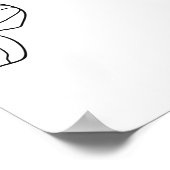 Black hand drawn flowers on white background. Seam Poster (Hoek)