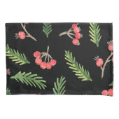 Black Hand Drawn Kerstmis Mistletoe Pattern Kussensloop (Voorkant)